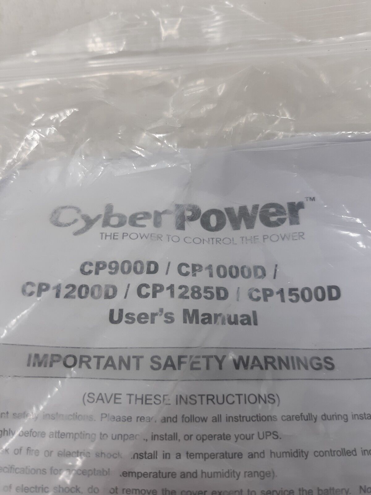 Cyber Power CP900D/CP100D/CP1200D/CP1285D/CP1500D CD & Cable