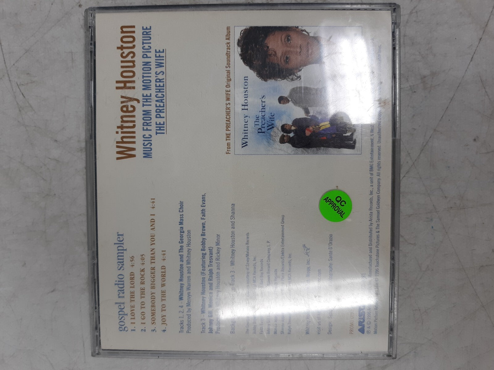 "Whitney Houston - The Preacher's Wife Gospel Radio Sampler Promo CD ASCD-328 -