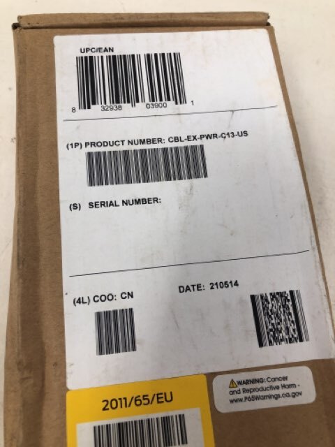 Juniper CBLEXPWRC13US Power Cord 16AWG 110V AC 8FT