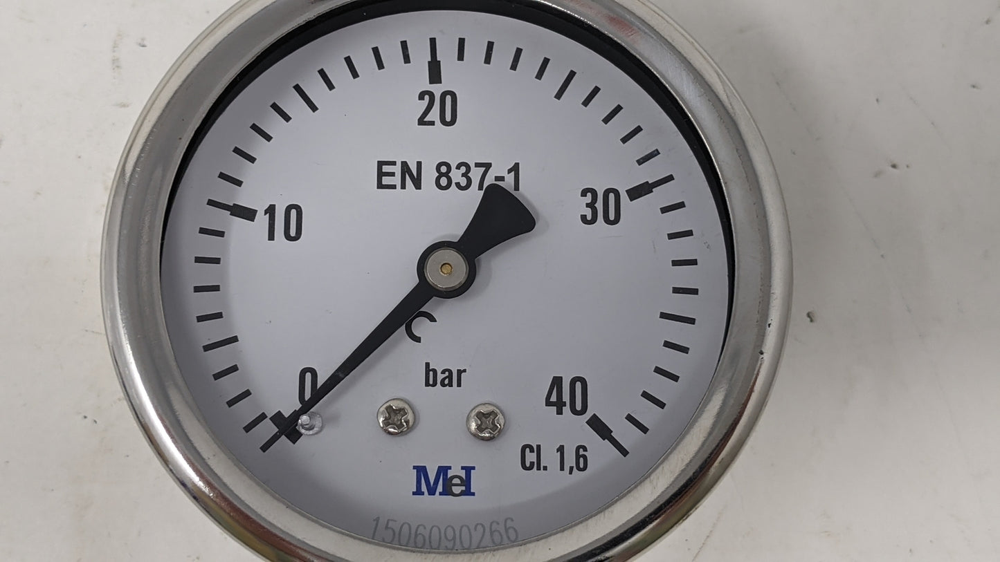 MEI Industrial Pressure Fillable 1/4 Gauge +40Bar- 1.6%  - 6083141800