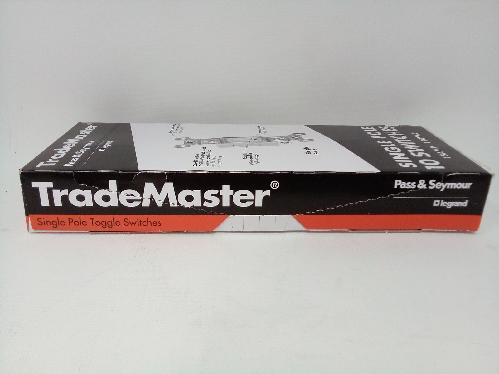 Pass & Seymour TradeMaster Legrand Single Pole Light Switch 15amp 10pk