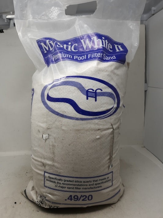 US Silica Mystic White II Premium Swimming Pool Filter Sand, White, 50 Pound Bag