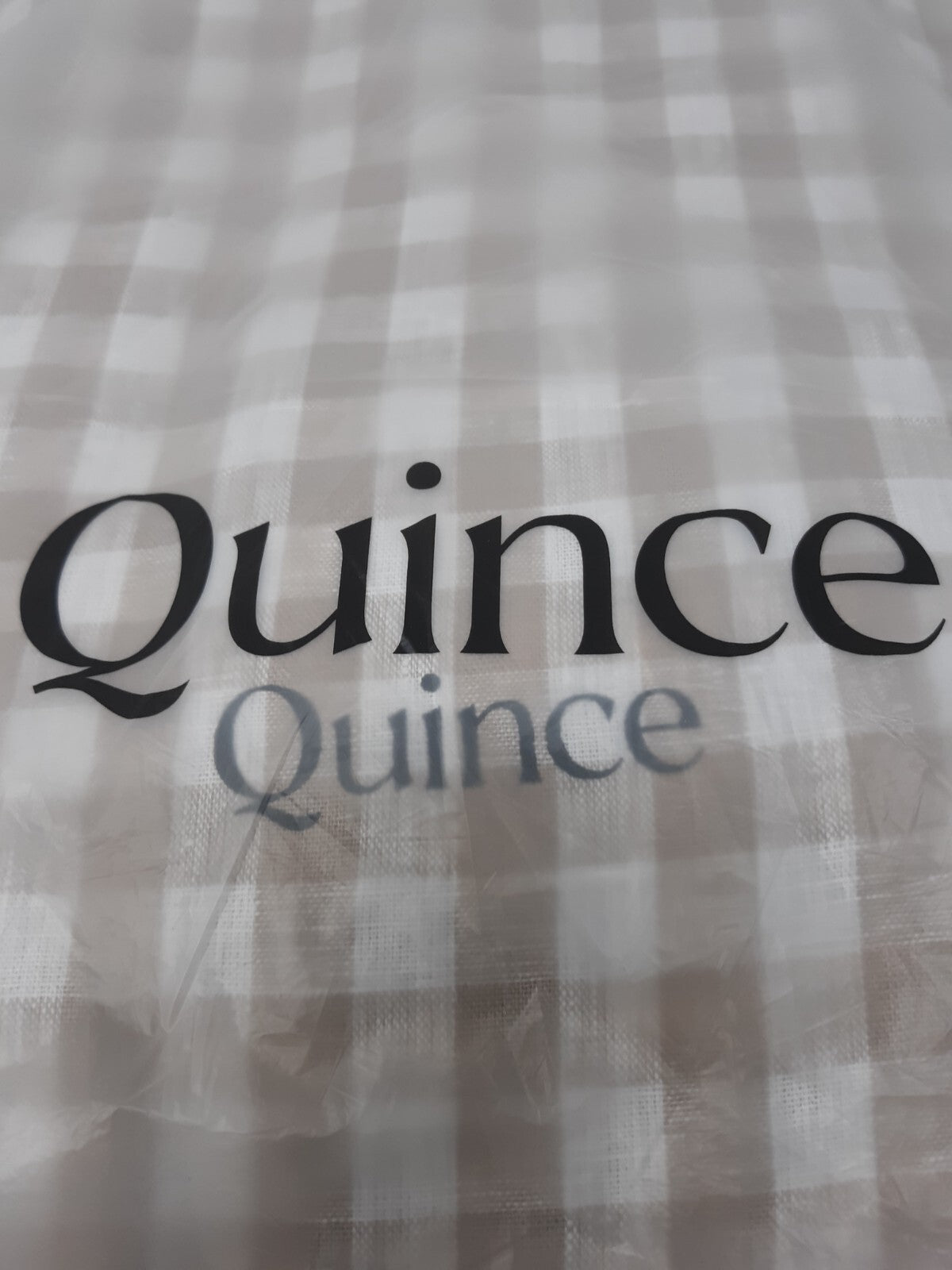 Quince European Linen Gingham Striped Duvet Cover! Twin With 2 Shams