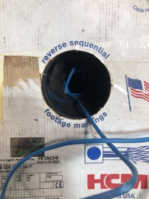 HITACHI CABLE 39419-8-BL2 CAT5e PLENUM BLUE 1000 FT