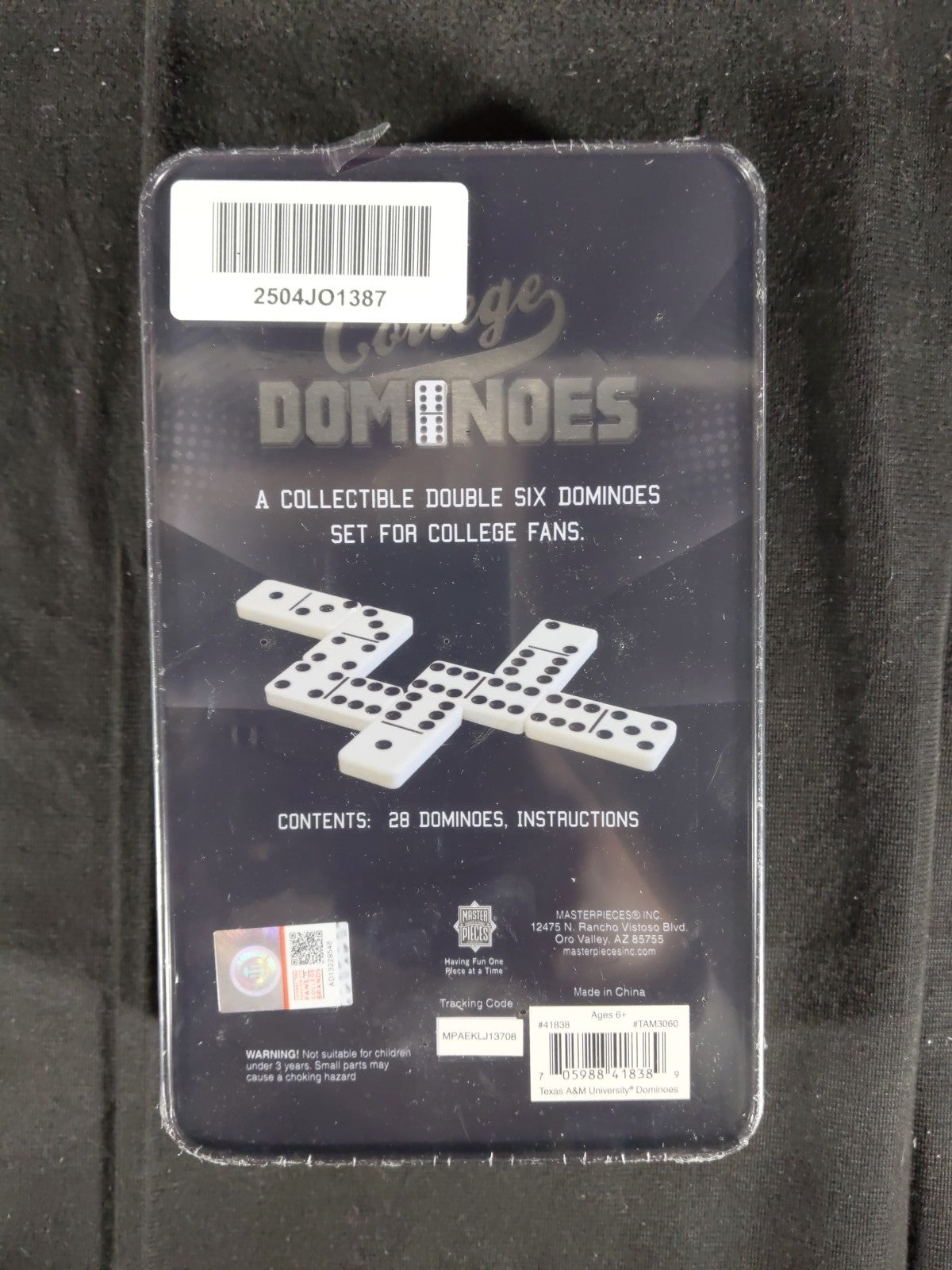 Collectible Double Six 28 Piece College Edition DOMINOES Texas A&M