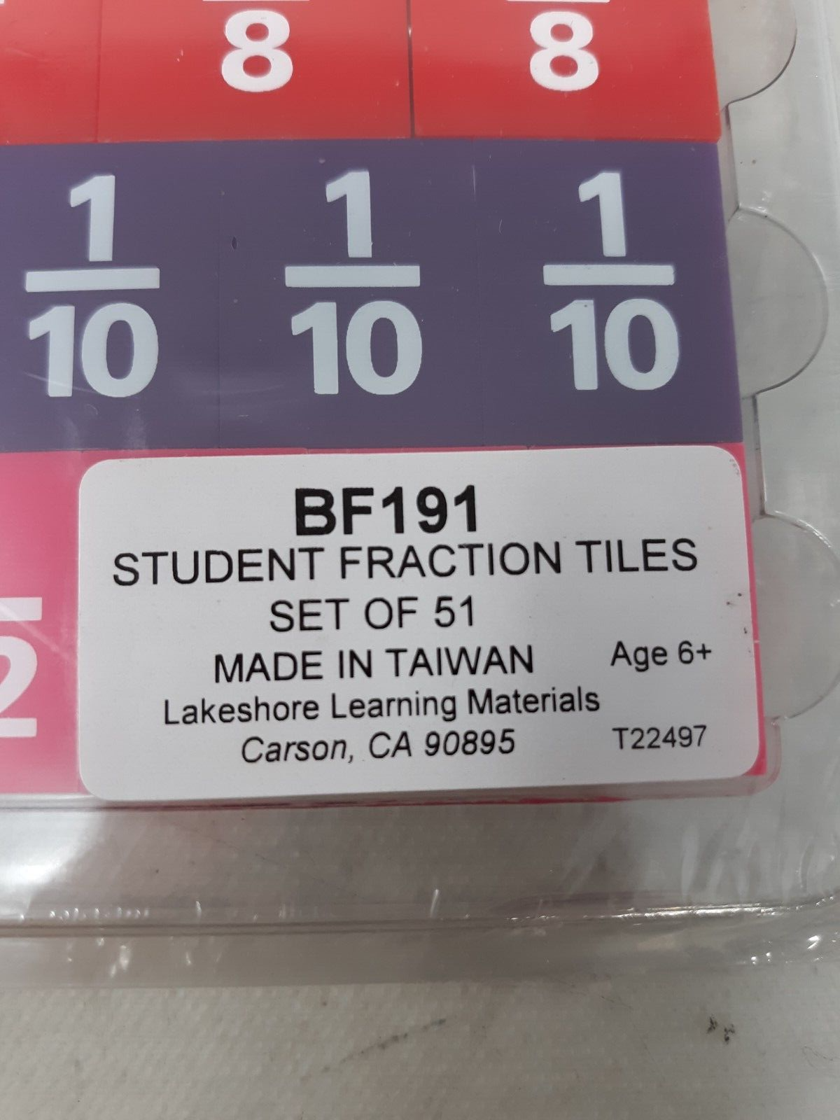 STUDENT Rainbow Fraction 51 Tiles Set BF191