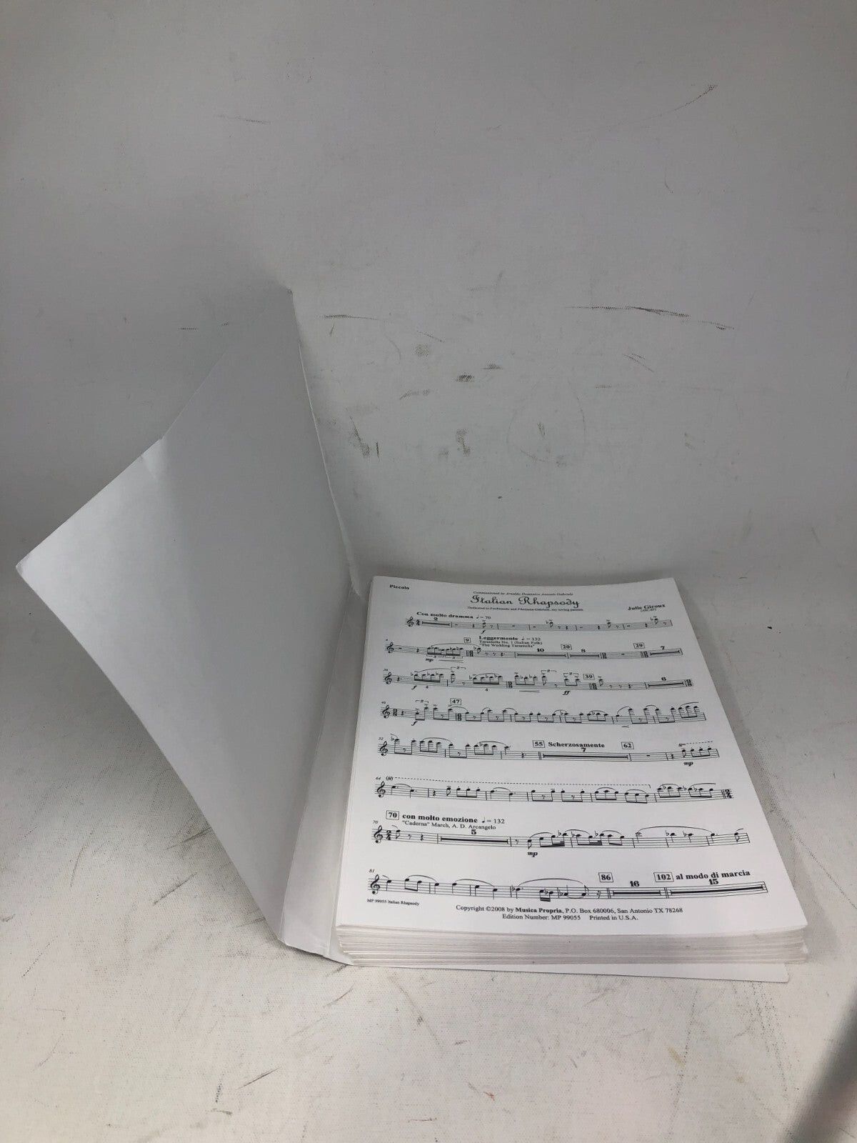 Julie Giroux - "Italian Rhapsody" Sheet Music ~ Concert Band Oversize Score