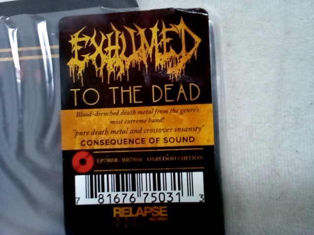 EXHUMED "To the Dead" LIMITED EDITION Ox Blood Vinyl (LP) 2022