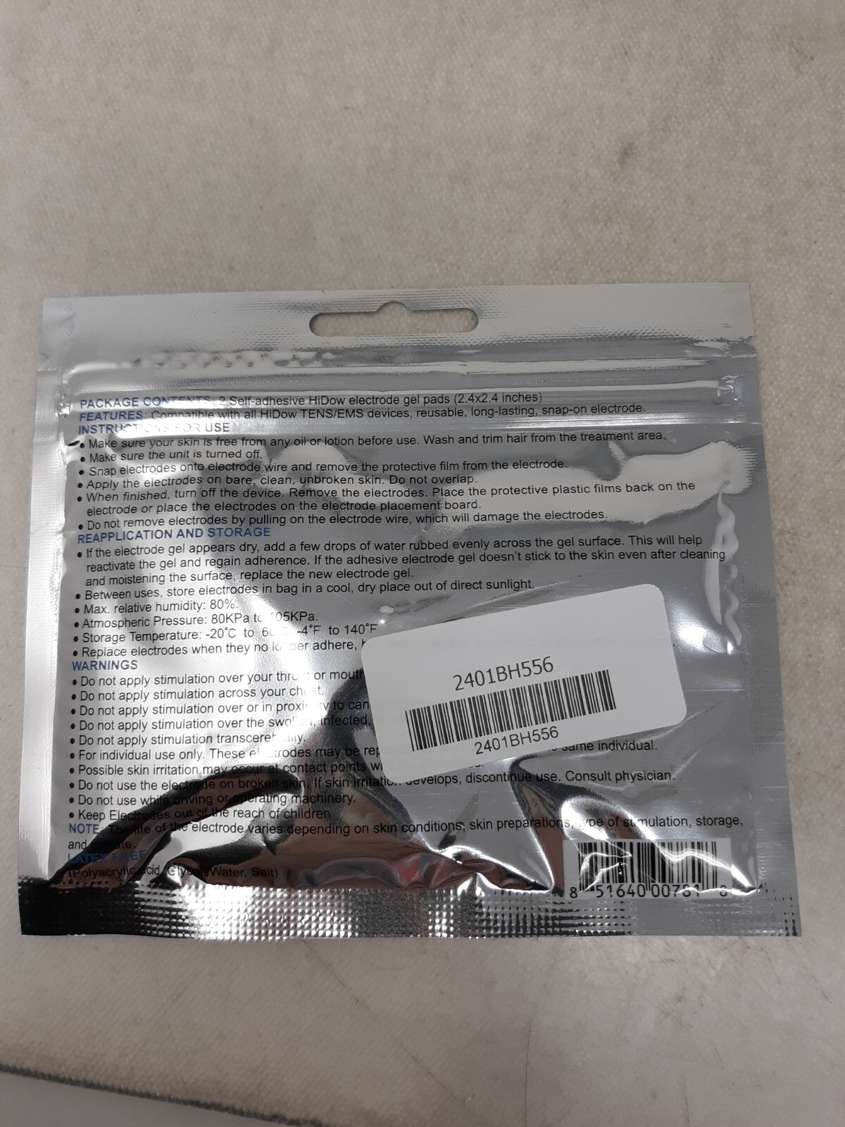 Hidow Multi Use Adhesive Replacement Pads Size Large, TENS Unit and EMS