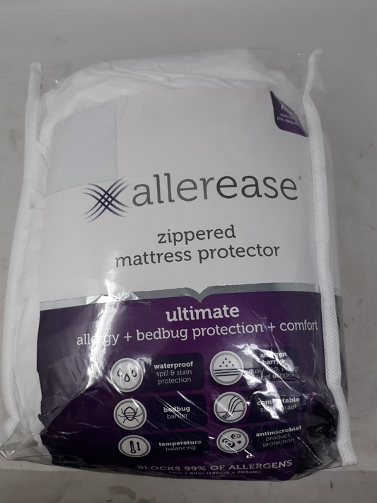 AllerEase Ultimate Zippered Mattress Protector King Size Waterproof Bed Bug Bloc