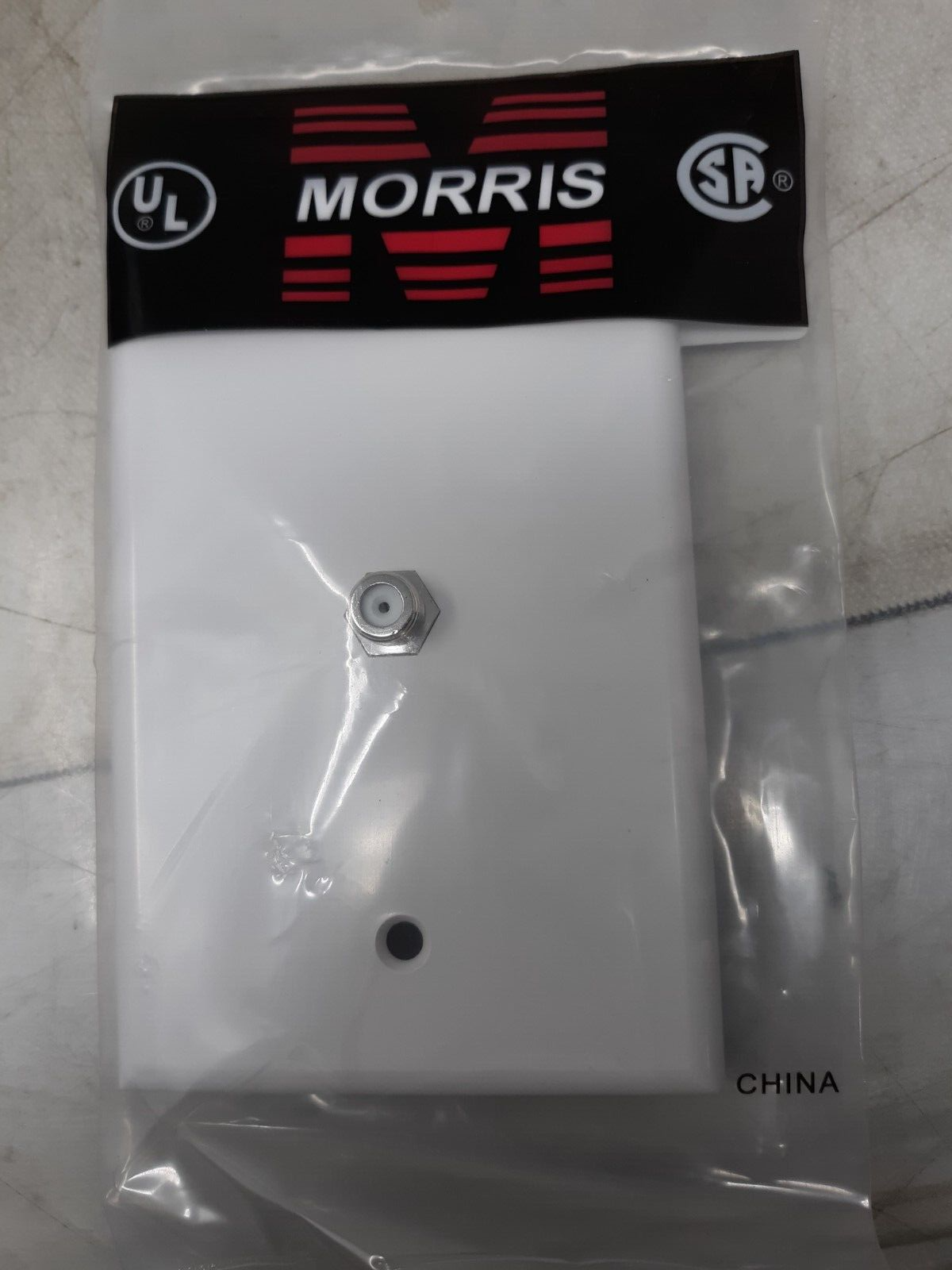 Lot of 10 Morris 87511 Midsize Single F Connector Wall Plate, White