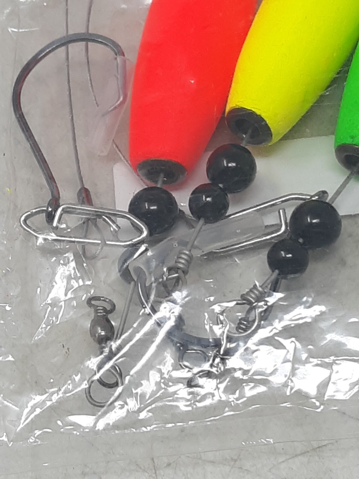 Unbranded 3pc EVA Foam Fishing Floats 6/0 Hook Rigs – Red Yellow Green