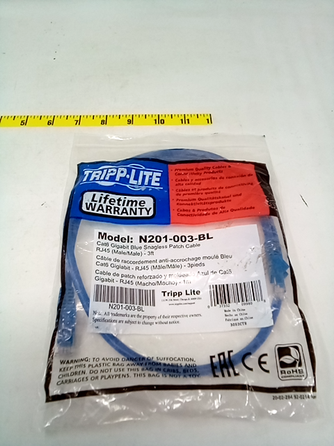 Tripp Lite (N201-003-BL) 3-Ft Blue Cat6 RJ-45 Male to RJ-45 Male Network