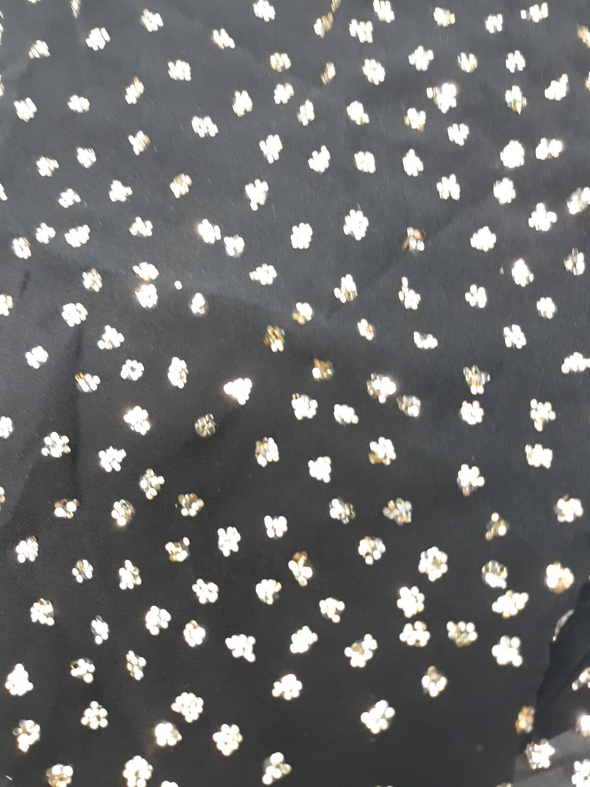 & Other Stories Black Gold Sequin Embellished Long Sleeve Blouse Size 12