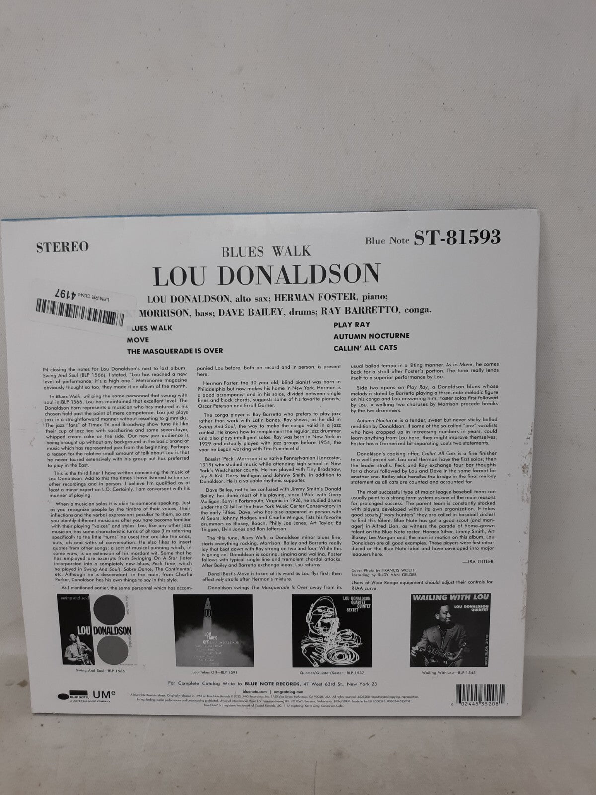 Blues Walk by Donaldson, Lou (Record, 2022)