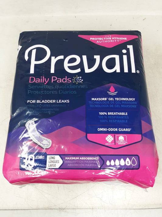 Prevail Incontinence Maximum Absorbency Control Pads, Long, 39 Count PV-915