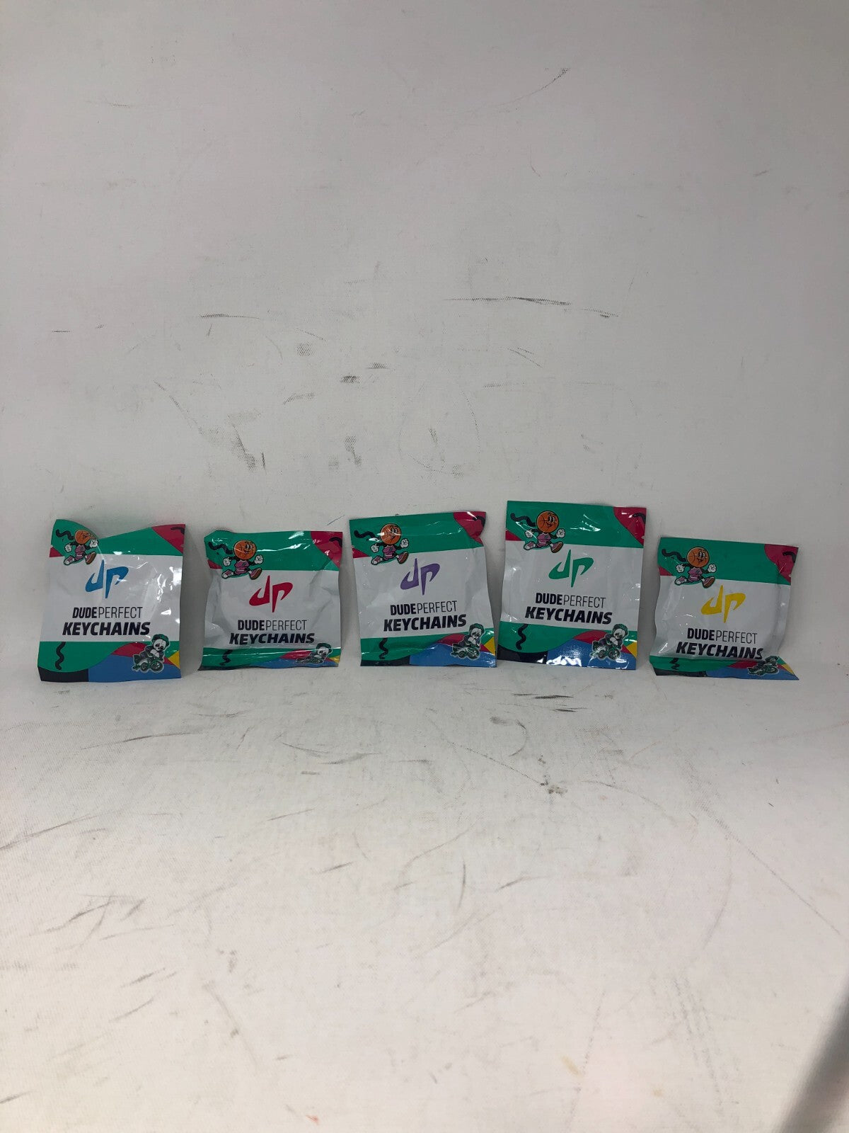 Lot of 5 DUDE PERFECT Keychains #s 011 012 013 014 015 NIP Sealed