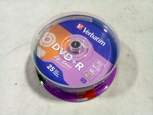 Verbatim DVD+R Spindle 98431 Life Series Pack - 25.0 Ea