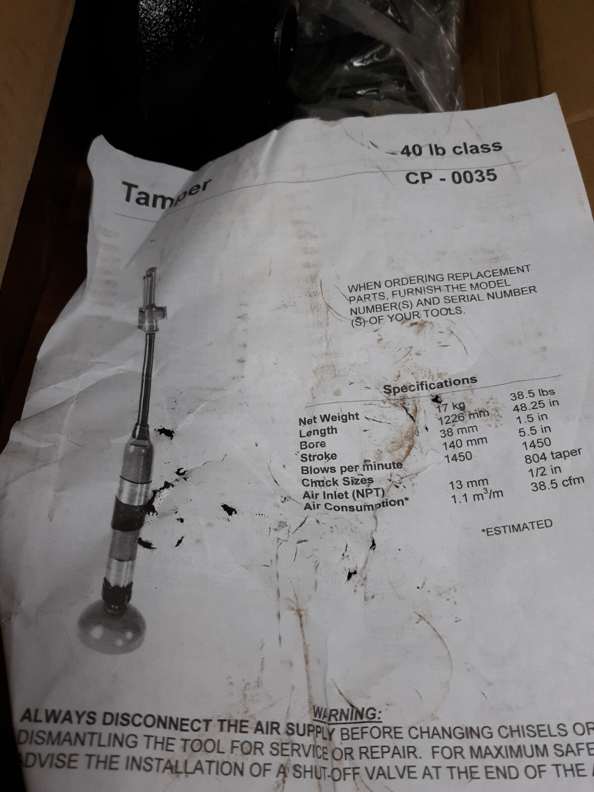 Chicago Pneumatic Air Tamper CP0035