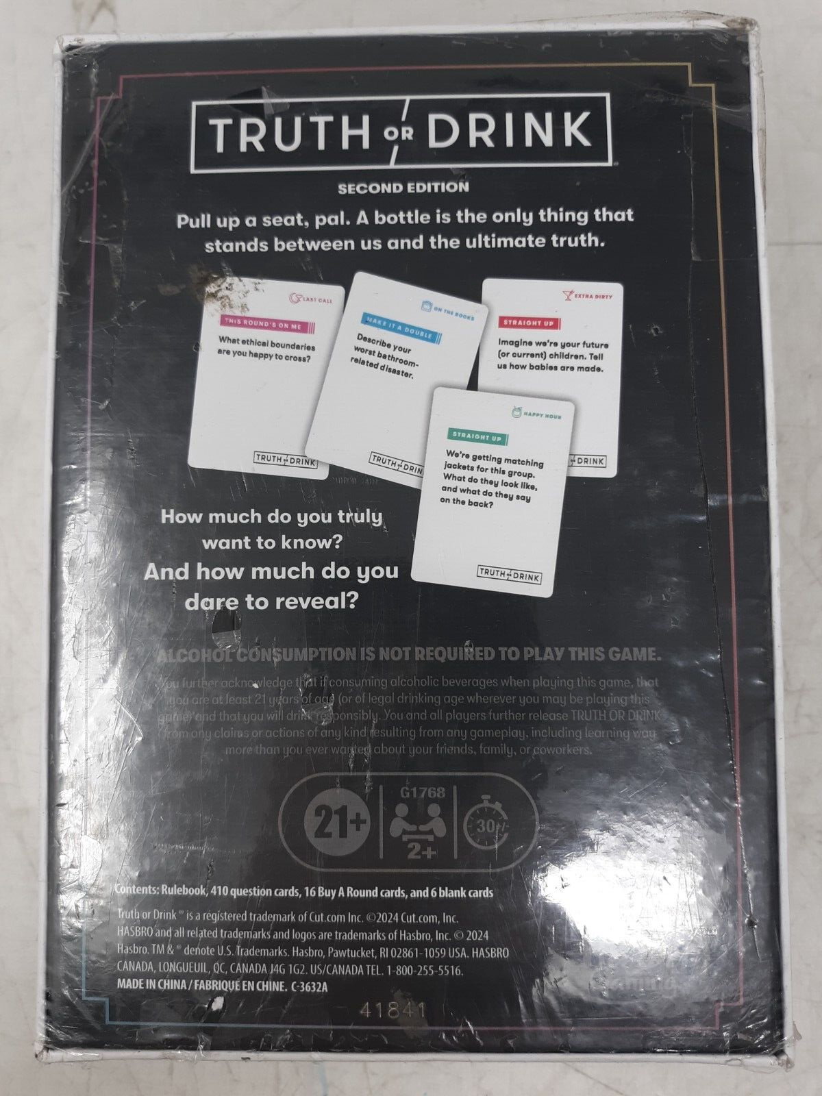 Truth or Drink Card Game 21+ Party Game Second Edition