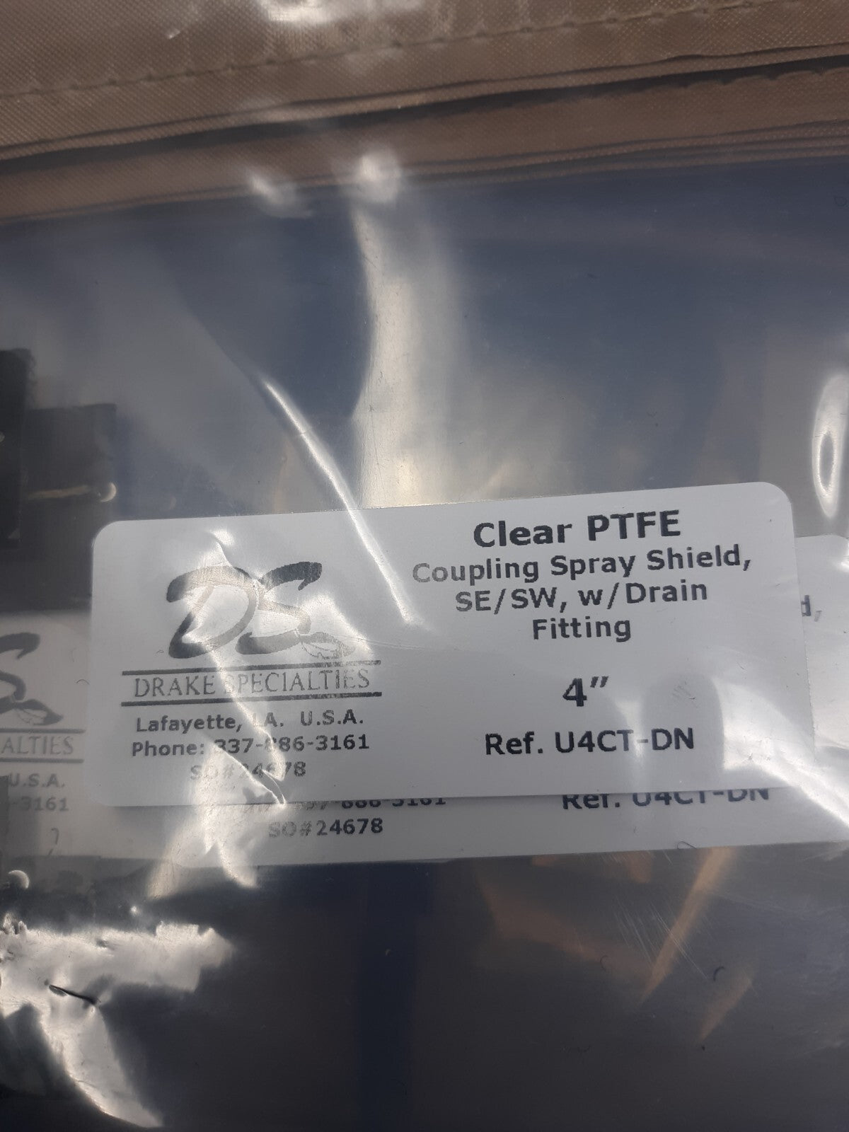 Lot of 10 Drake Specialties Clear PTFE Coupling Spray Shield