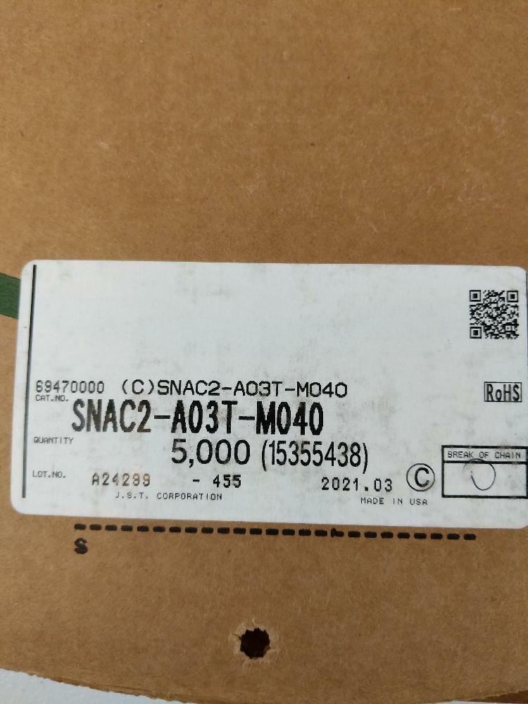 JST Terminals & Connectors, 5000CT, SNAC2-A03T-M040