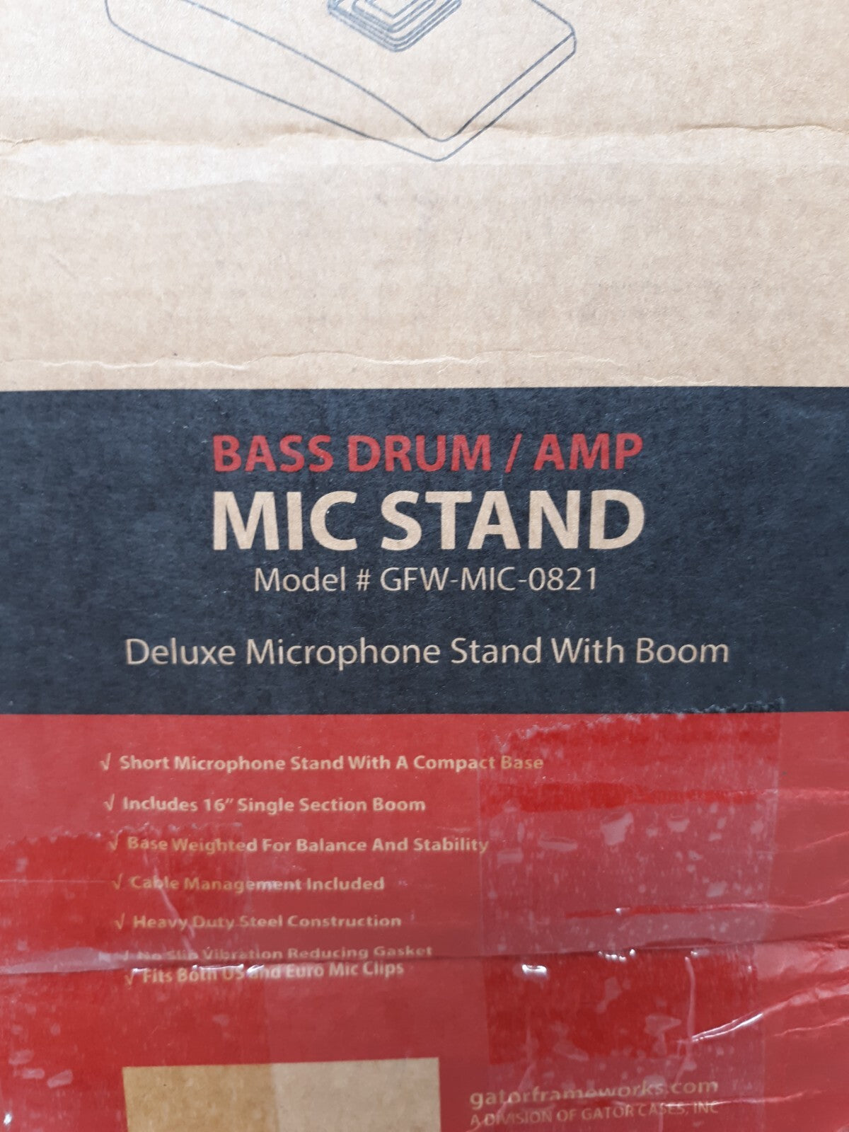 Gator Frameworks Short Weighted Base Microphone - Black (GFW-MIC-0821)