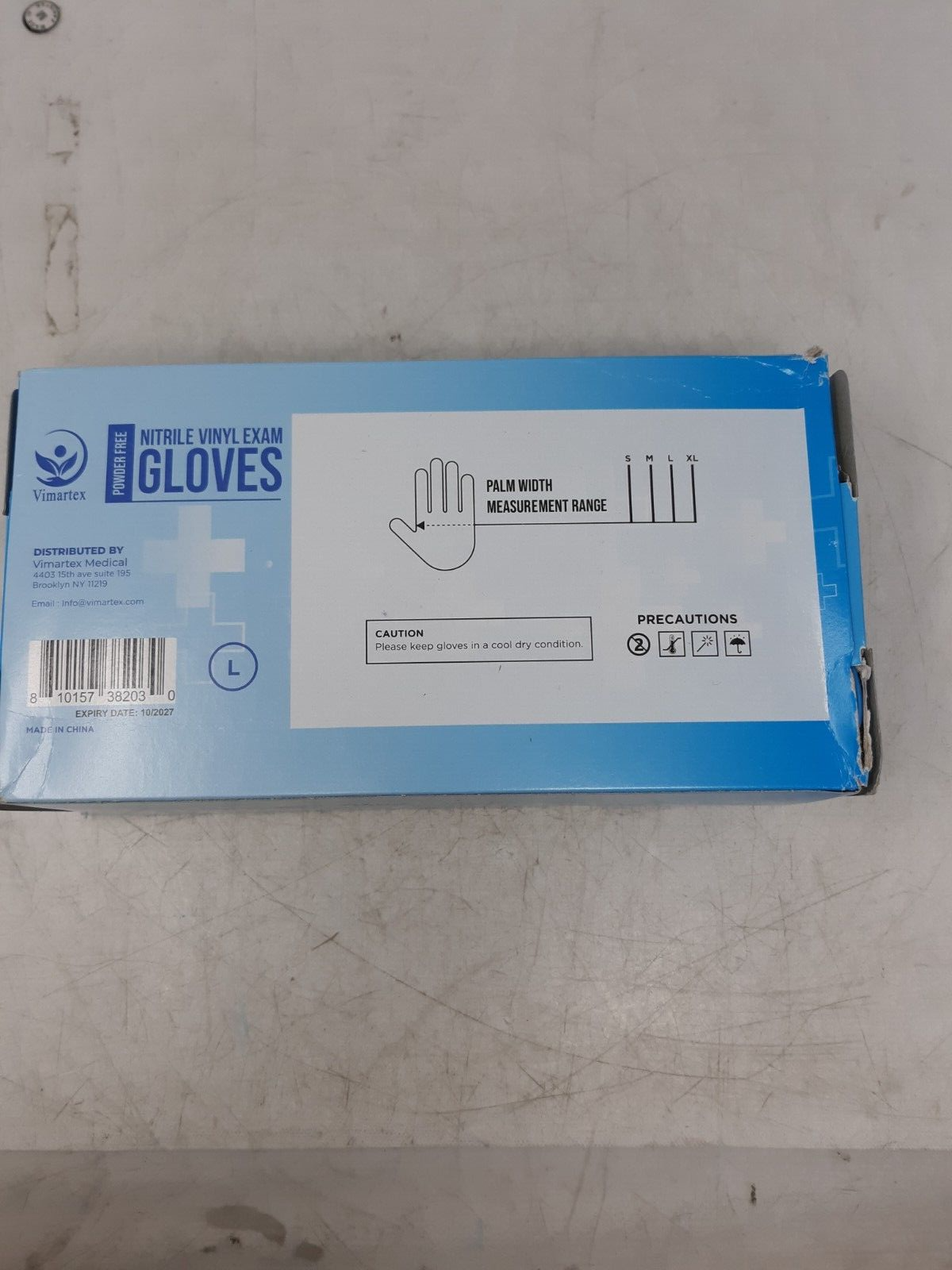 Vimartex Nitrile Vinyl Exam Gloves – Powder-Free, Latex-Free, Large Size