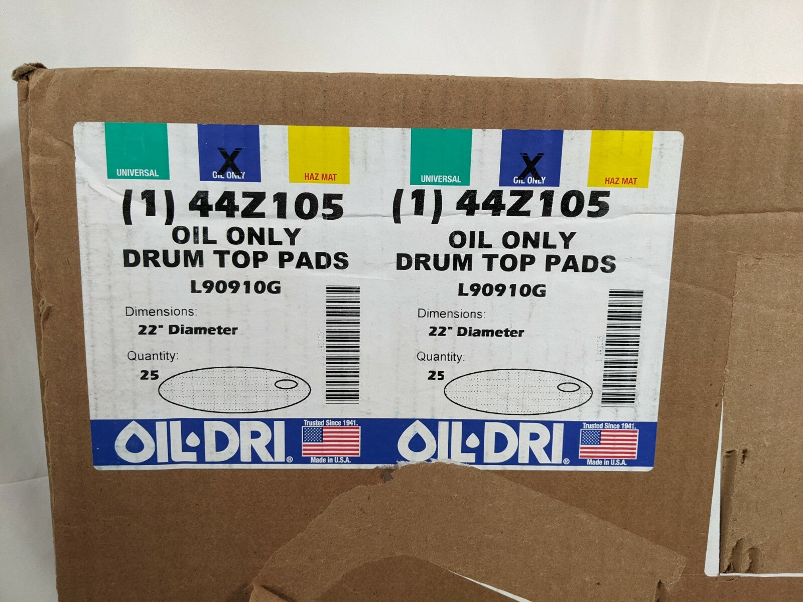 Oil-Dri 44Z105 Oil Only Drum Top Pads L90910G