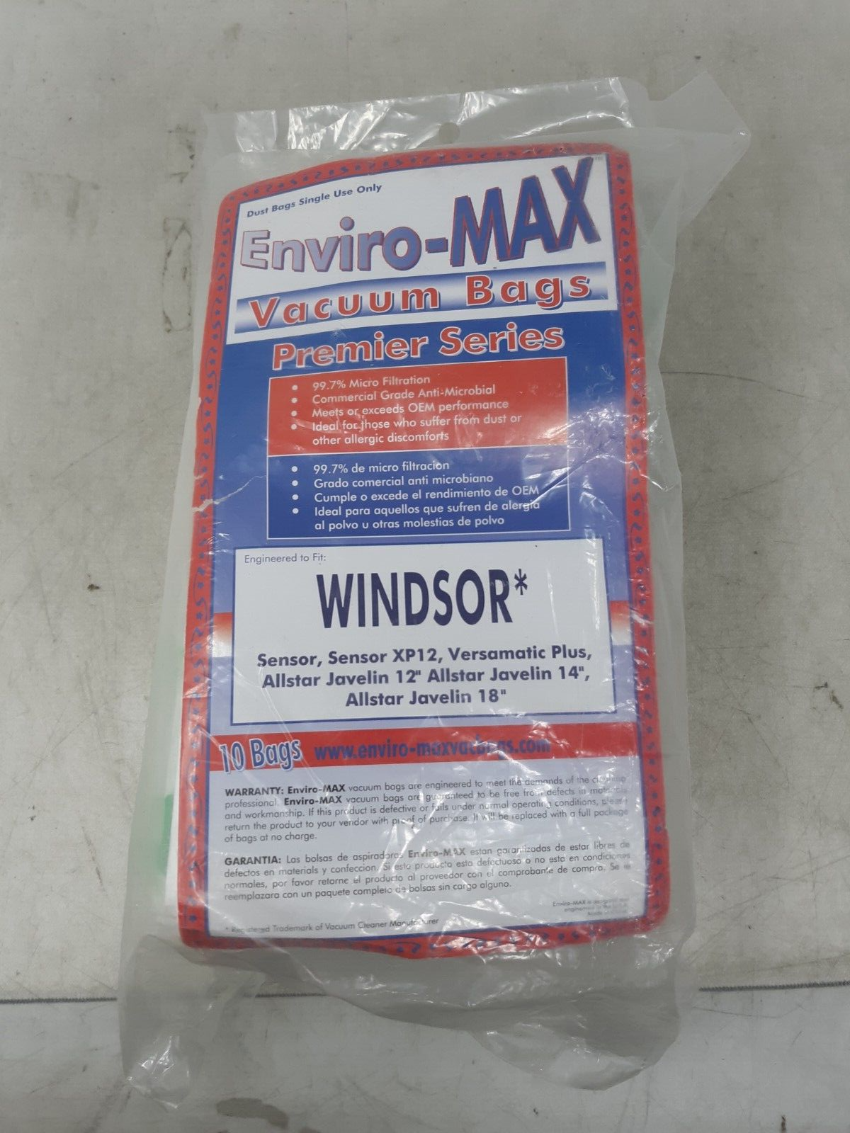 Enviro Max Advance Backpack XP Vacuum Bags 10 Pack