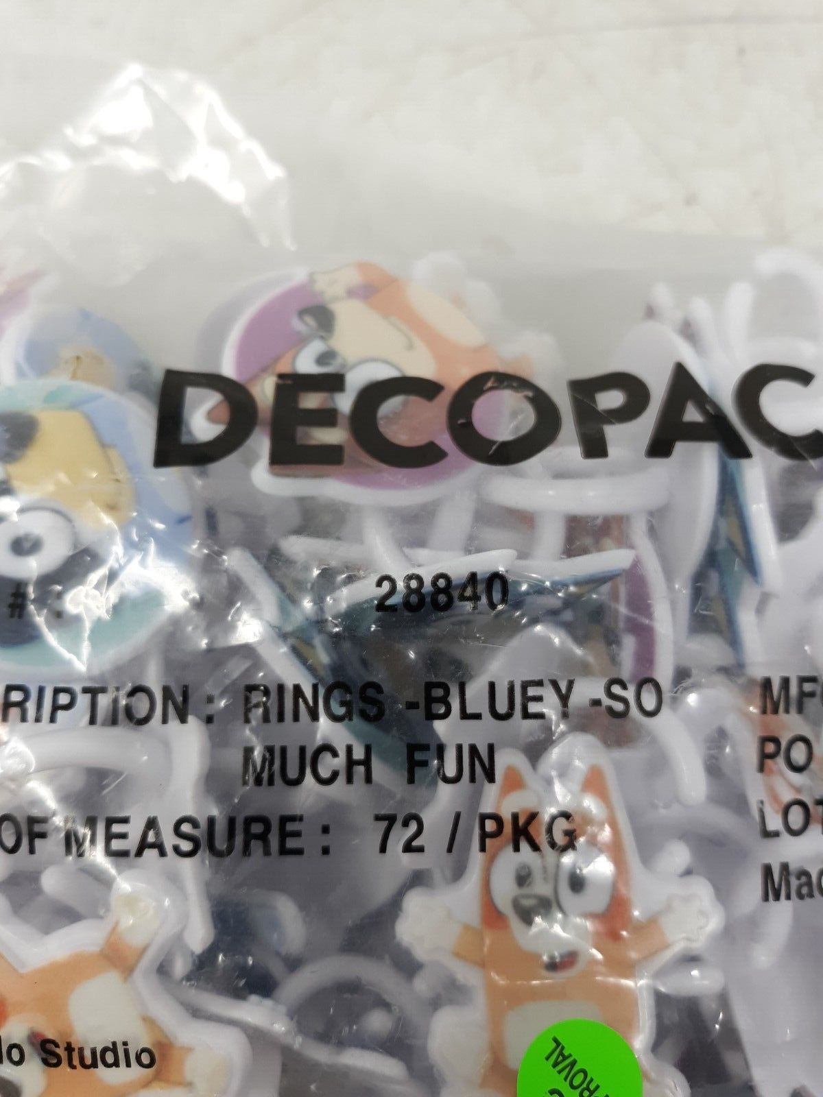 DecoPac Bluey Cupcake Rings 72 Pack Fun Cake Toppers for Birthday Parties