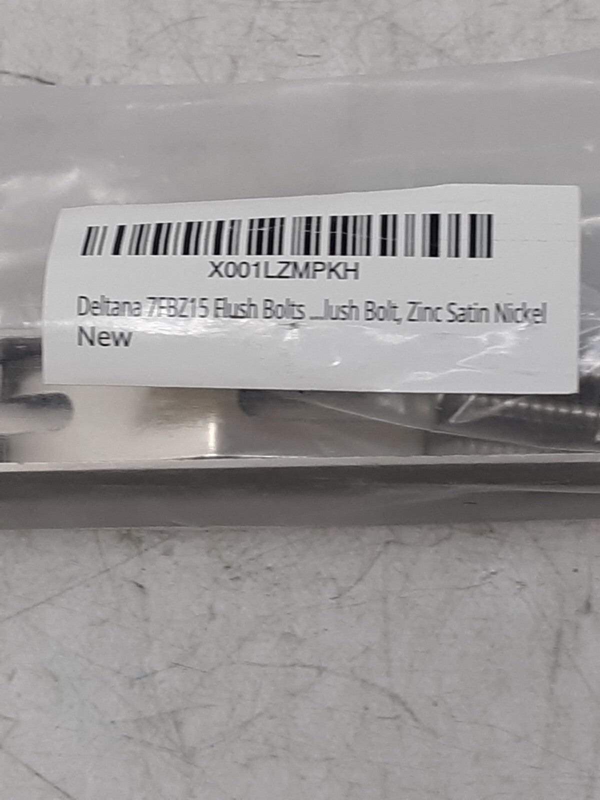 Deltana 7FBZ15 Flush Bolt 7" Zinc Satin Nickel with Screws