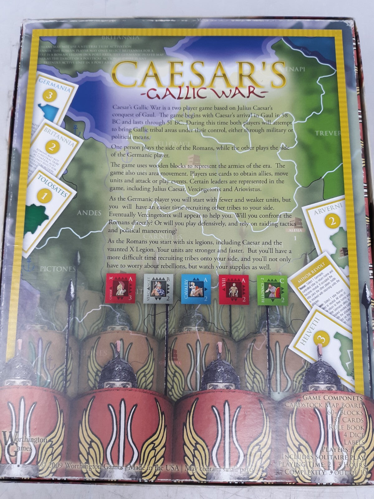Worthington Games Caesar’s Gallic War Ancient Rome Strategy Board Game