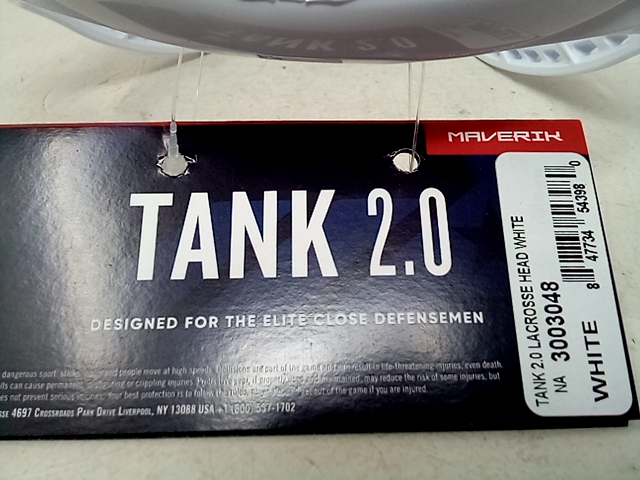 Maverik Tank 2.0 Men's Lacrosse Head - Unstrung White, 3003048