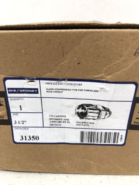 Emerson 31350 Threadless Connector Gland Compression