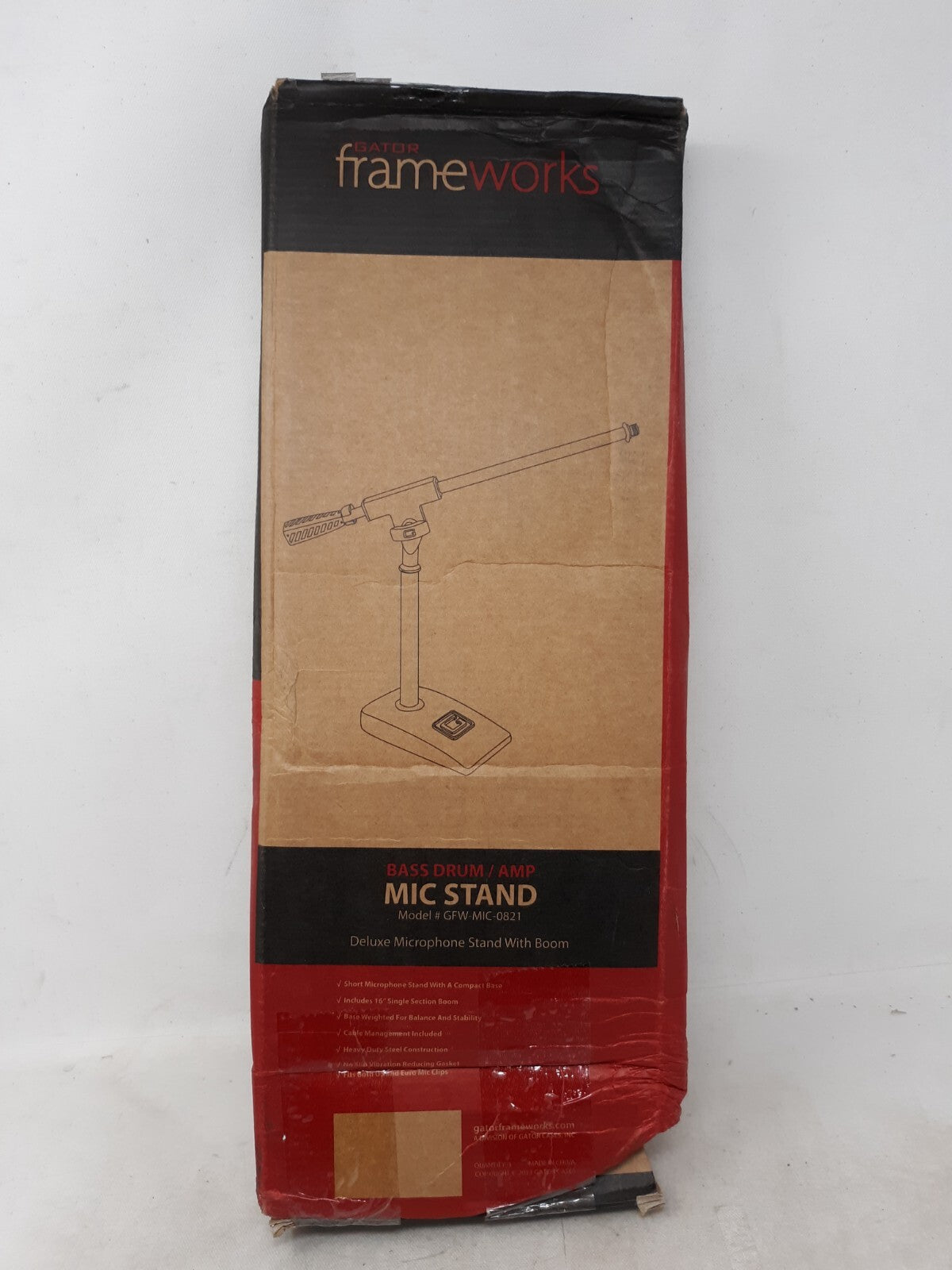 Gator Frameworks Short Weighted Base Microphone - Black (GFW-MIC-0821)