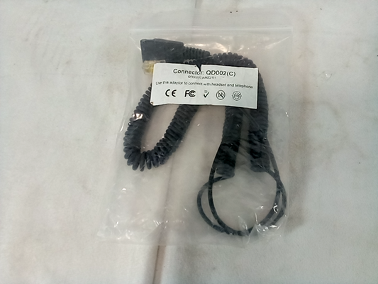 Black connector adapter for headset and telephone, qd002(c)