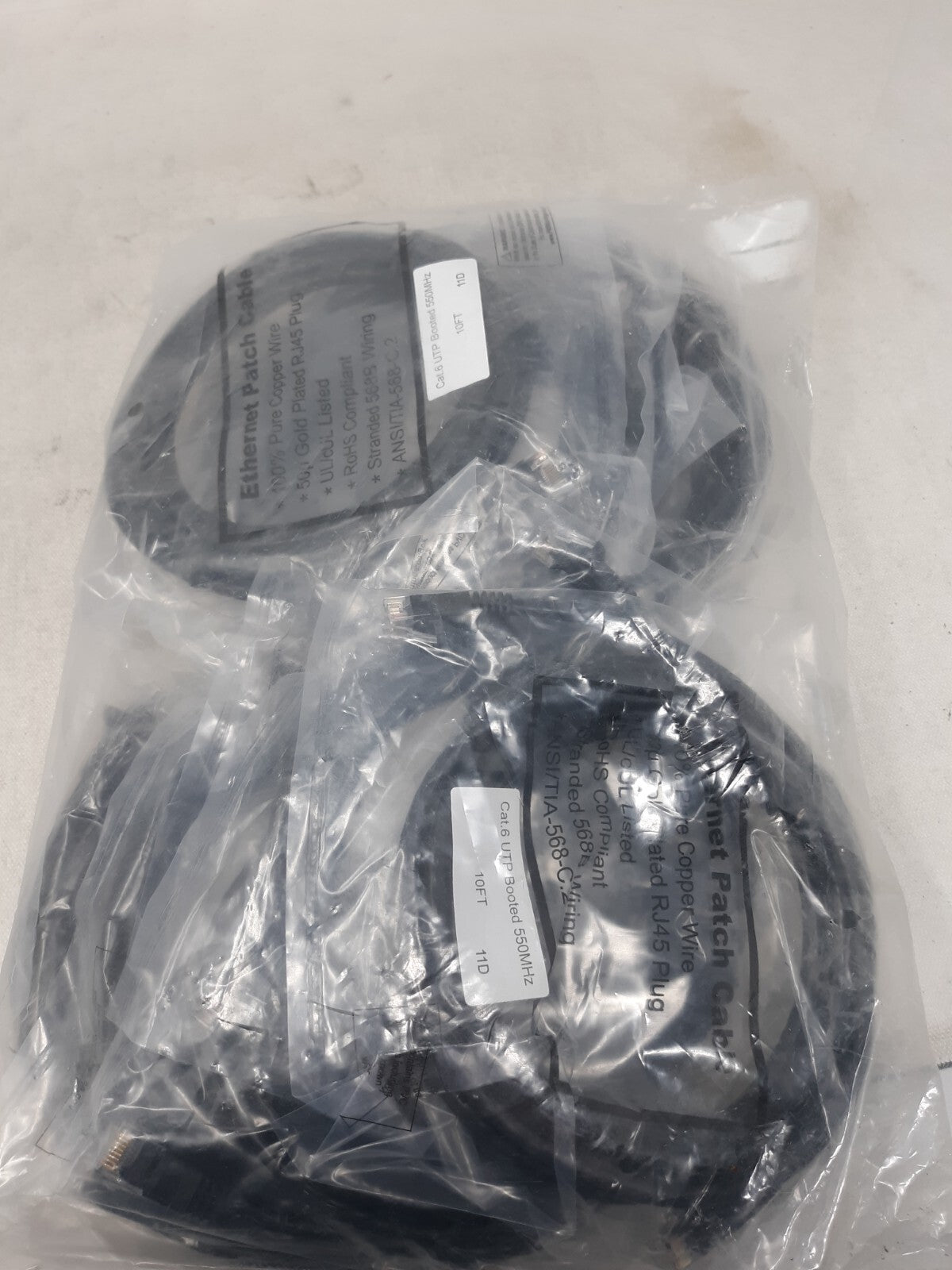 10 AXIOM Ethernet Patch Cable Cat.6 UTP Booted 550MHz, 5 ft, 12D