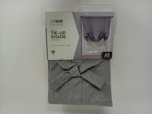 Archaeo Light Filtering Washed Cotton Tie-Up Window Shade Gray 40"x63"