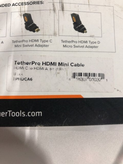 Tether Tools TPHDCA6 TetherPro 6ft HDMI Mini Cable Black