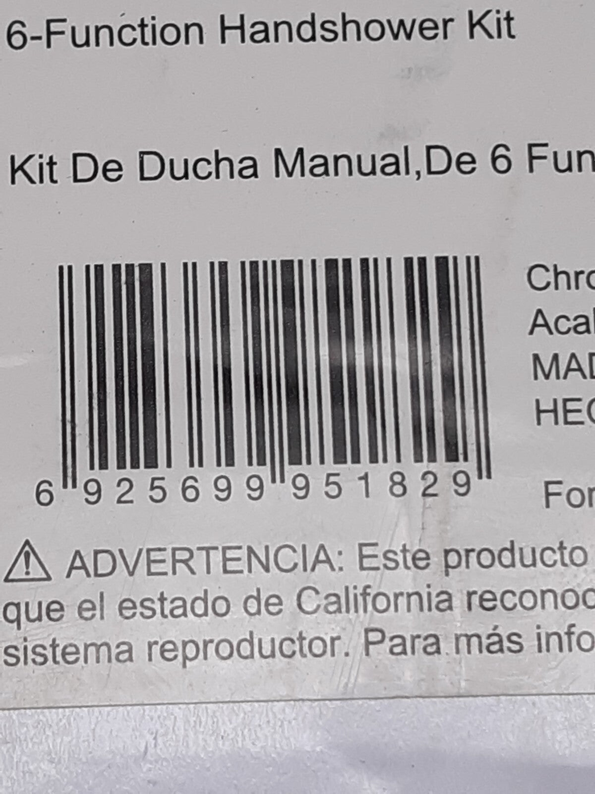 Glacier Bay Handheld Showerhead 6 Function Kit - Chrome Finish