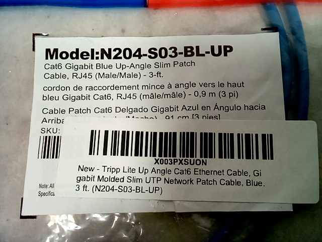Tripp Lite Up Angle Cat6 Ethernet Cable N204-S03-BL-UP