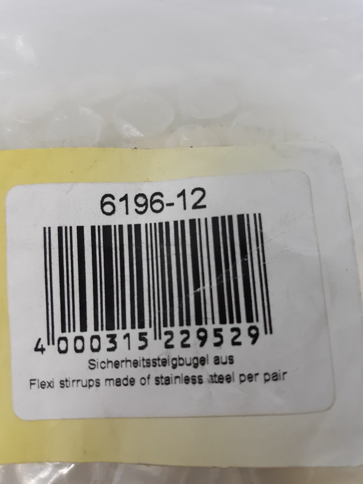 HKM Flexi Stainless Steel Stirrups with Pads 6196-12