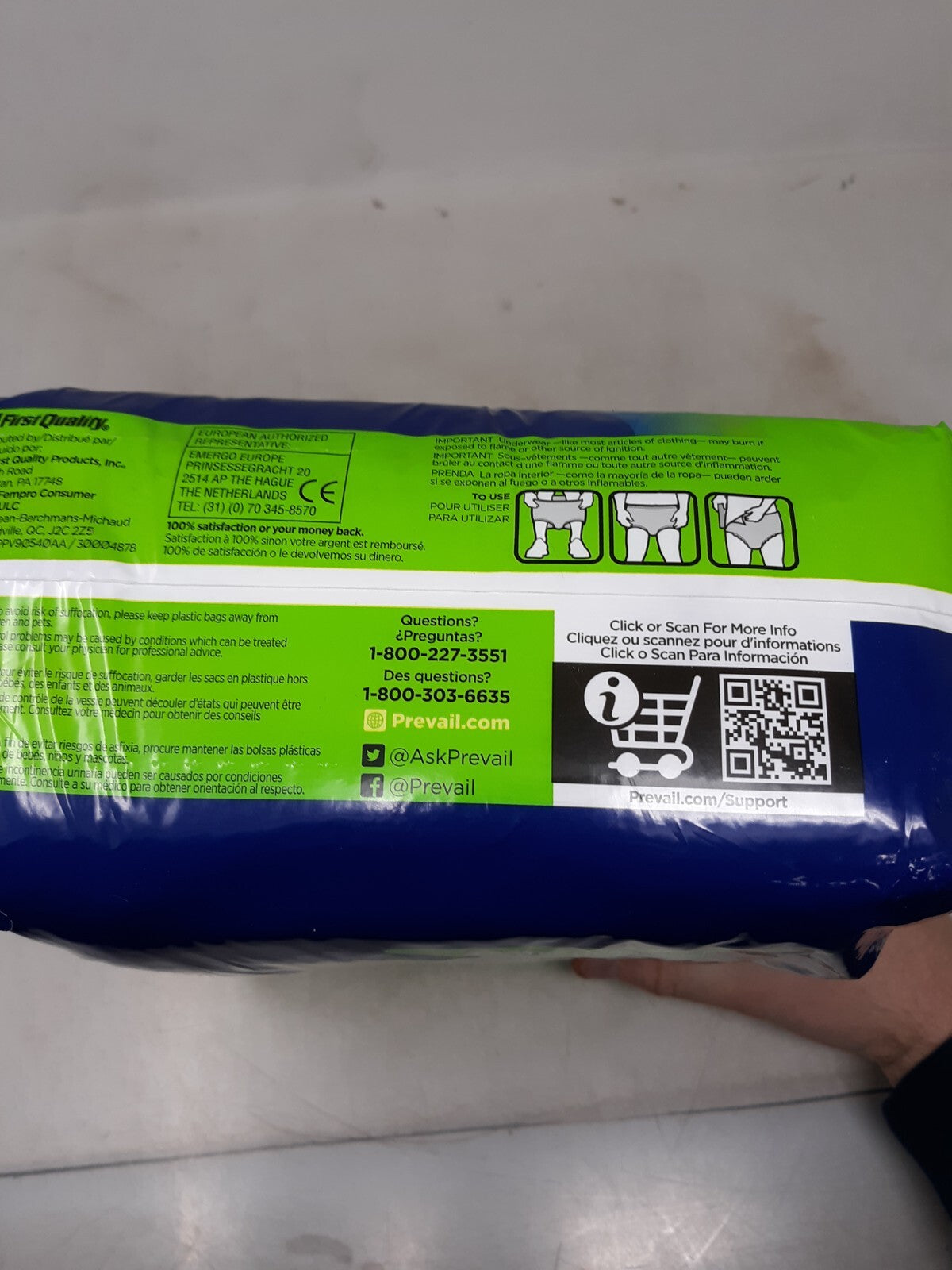 Prevail Disposable Underwear Pull On  X-Large, PVX-514, Overnight, 12 Ct