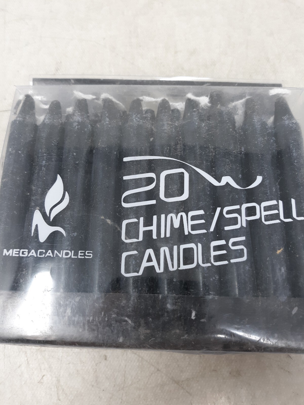 Mega Candles - Unscented 4" Chime / Spell Taper Candles - Black, Set of 20