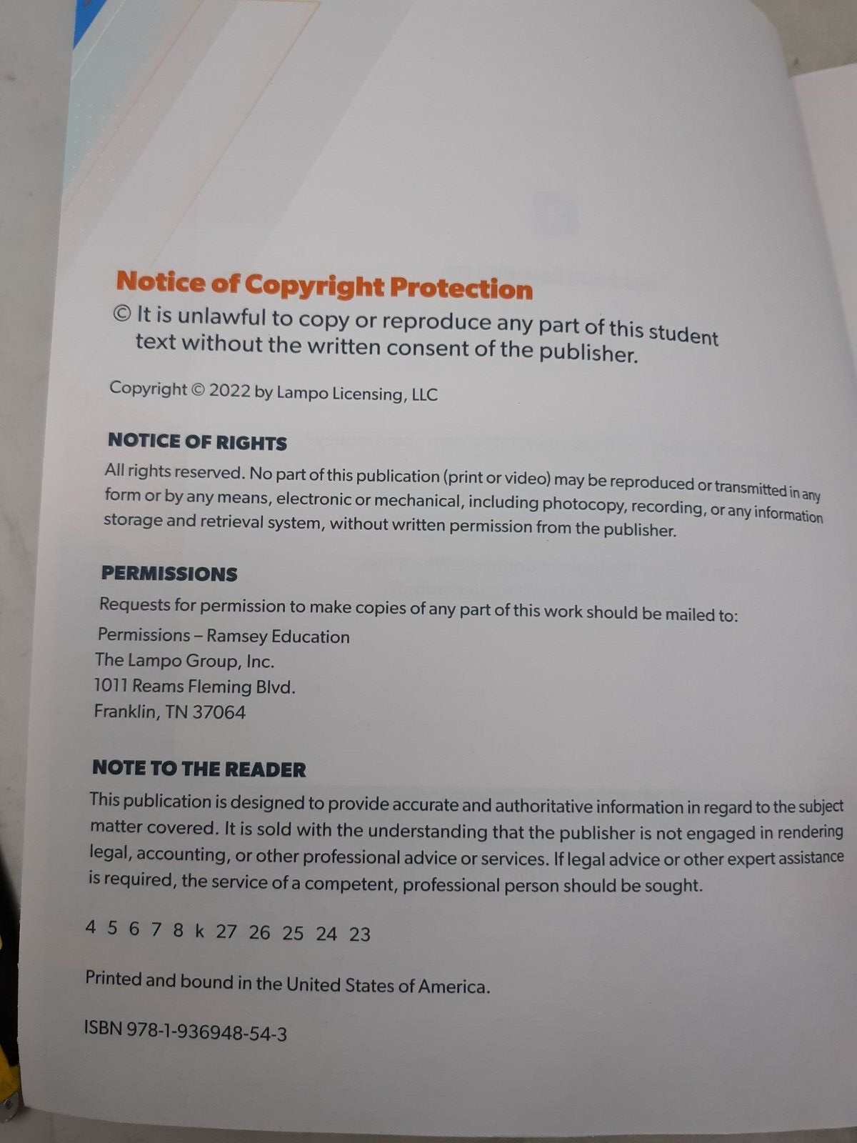 Foundations in Personal Finance, High School Edition, Fourth Edition, c.2022...