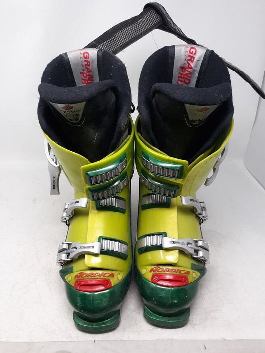 Nordica Grand Prix Racing Ski Boots - Green & Yellow - 4-Buckle - Adjustable Fit