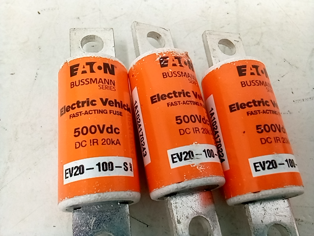 LOT OF 3 Cooper Bussmann EV20-100-S Fast Acting Electric Vehicle Fuse