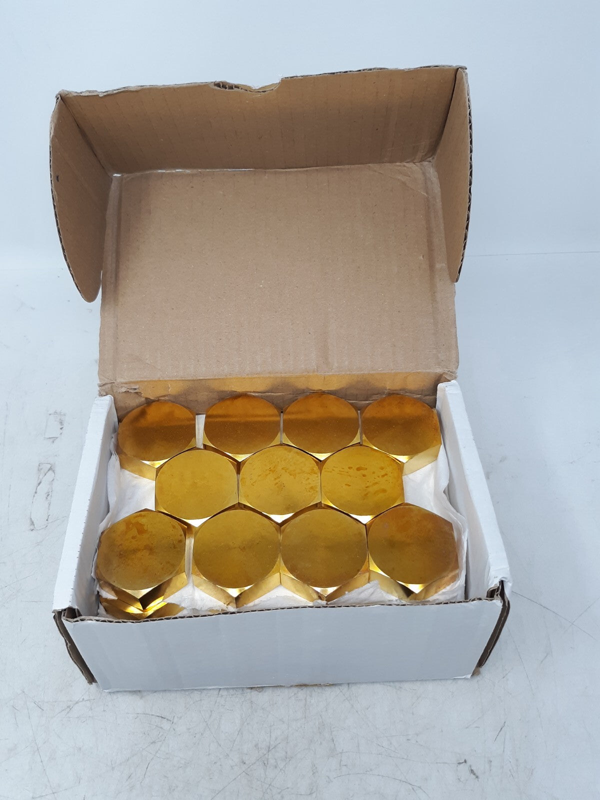 Brass Hex Head Pipe Cap NPT 1 1/2" Female Hex Head 1200 PSI - Lot of 44