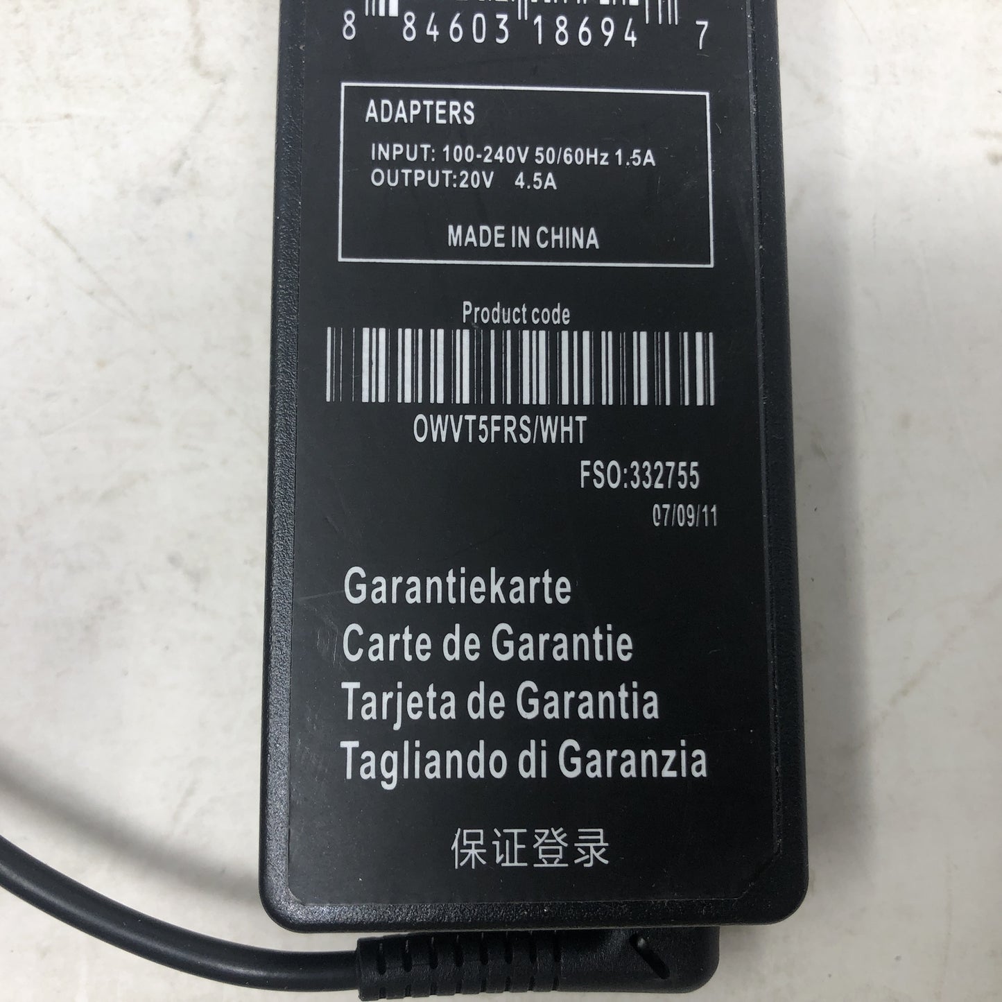 Lot of 2 Warranty Card AC Adapters - R37-7395